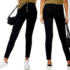 Topshop Jamie High Waist Button Fly Ankle Jeans